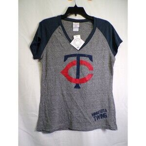 Campus Lifestyle Minnesota Twins Women's Raglan T-Shirt XL Gray Navy